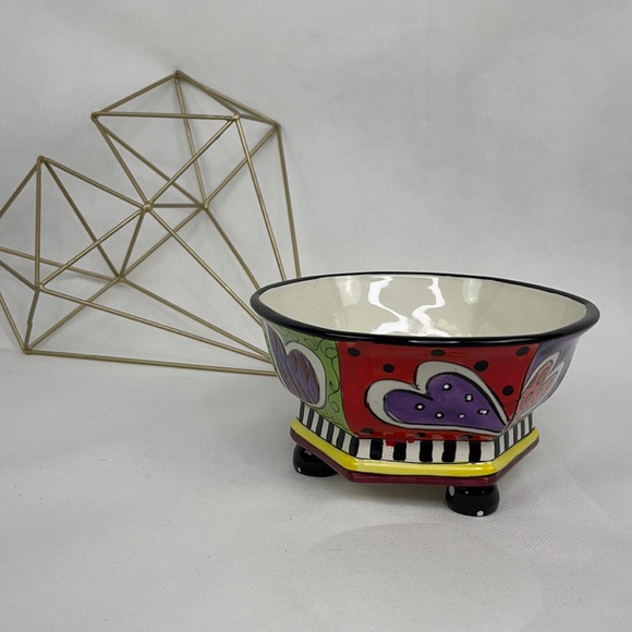 Hand Painted Multi Colored Heart Dish - Picture 2 of 10